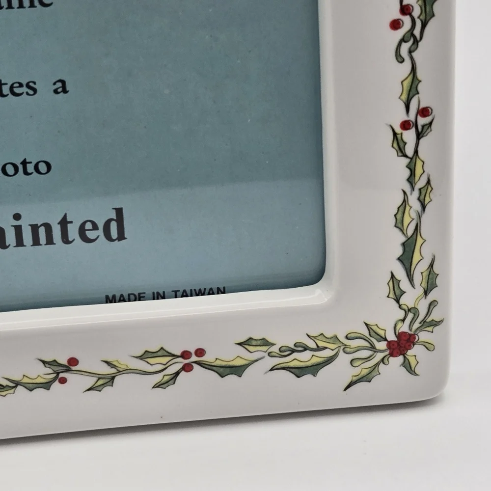 Vintage 1989 Schmid Beatrix Potter Christmas Collection Hand Painted Frame 5"x7" - Picture 6 of 15